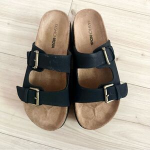 New black platform sandals
